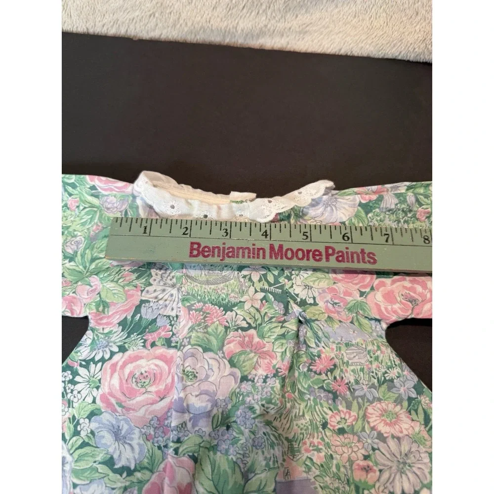 Baby Girl‎ Dress Green Pink Floral Flowers for Small Medium  Baby  Doll Cottage